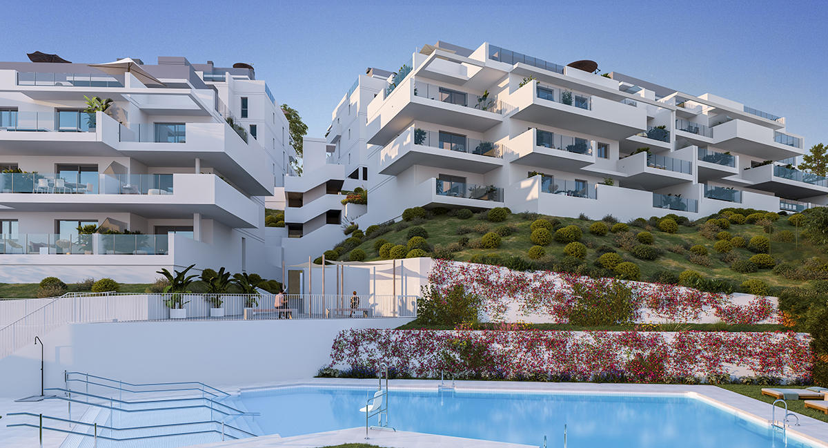 Manilva Panoramic Residences: Contemporary 2 & 3 Bed Apartments with Sea & Golf Views